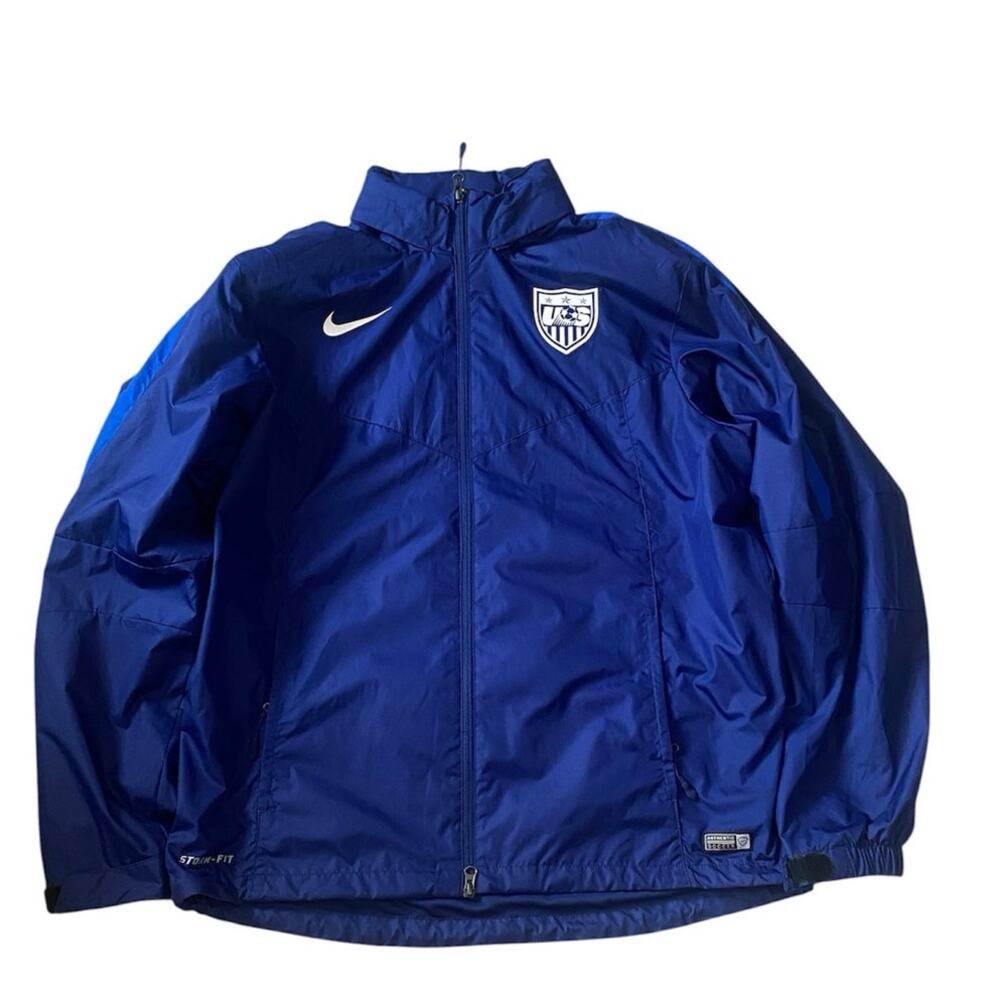 Nike US Soccer USMNT Storm-Fit Windbreaker Jacket Blue Men's XL Full Zip Hooded